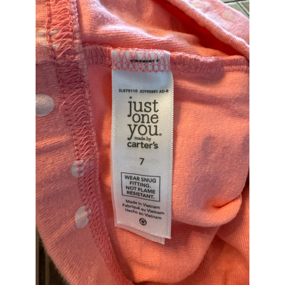 Girls Carter’s Just One You Pajama Set Size 7 Pink Ballet - Picture 3 of 5
